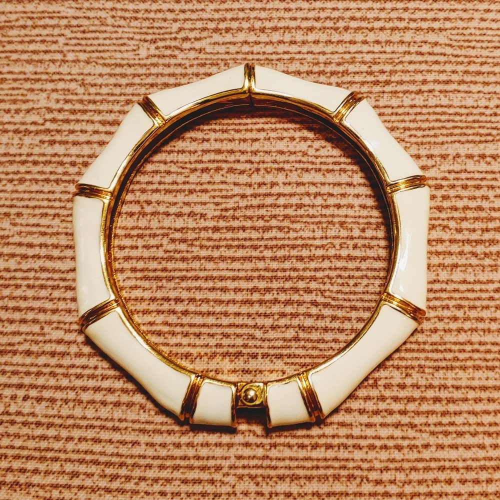 Joan Rivers Hinged Cuff Enameled Bracelet